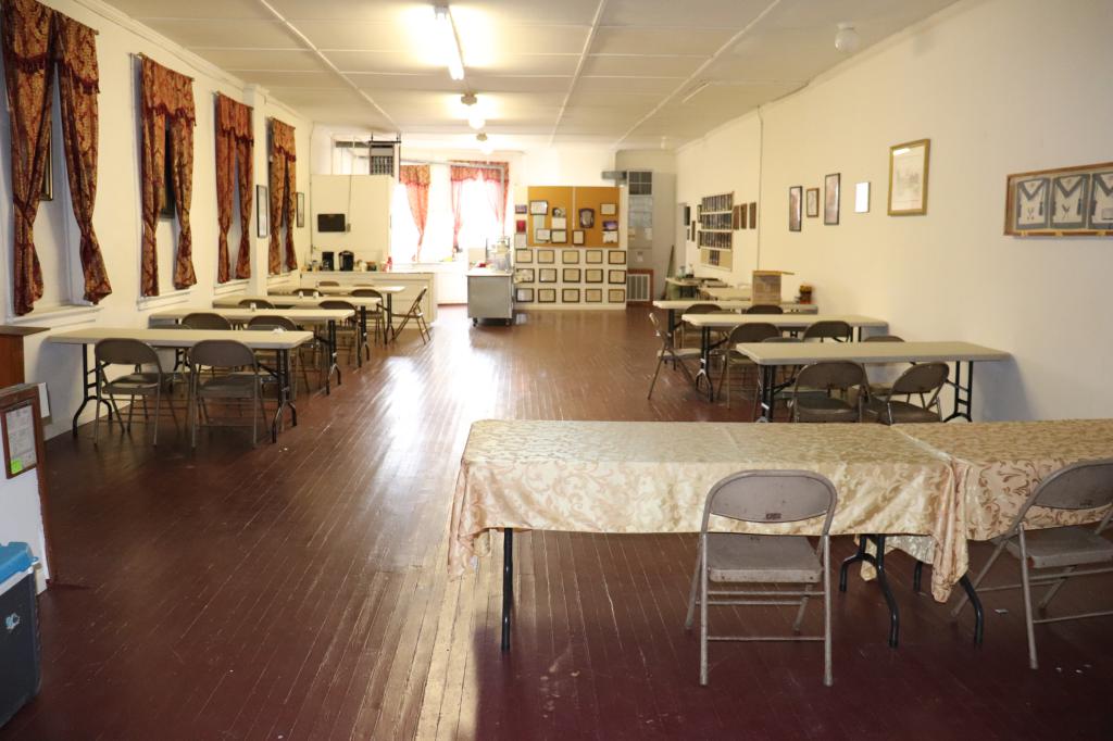 The Fort Valley Lodge hall for meals and gatherings